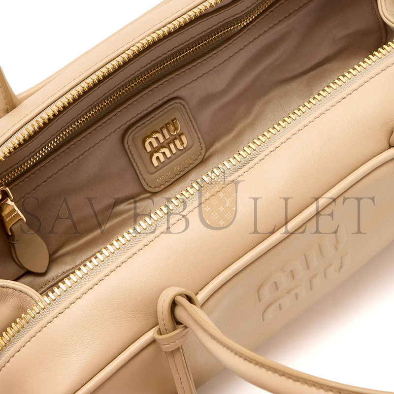 MIU MIU BEAU LEATHER BAG IN BLACK 5BB173 (28*12*8cm)